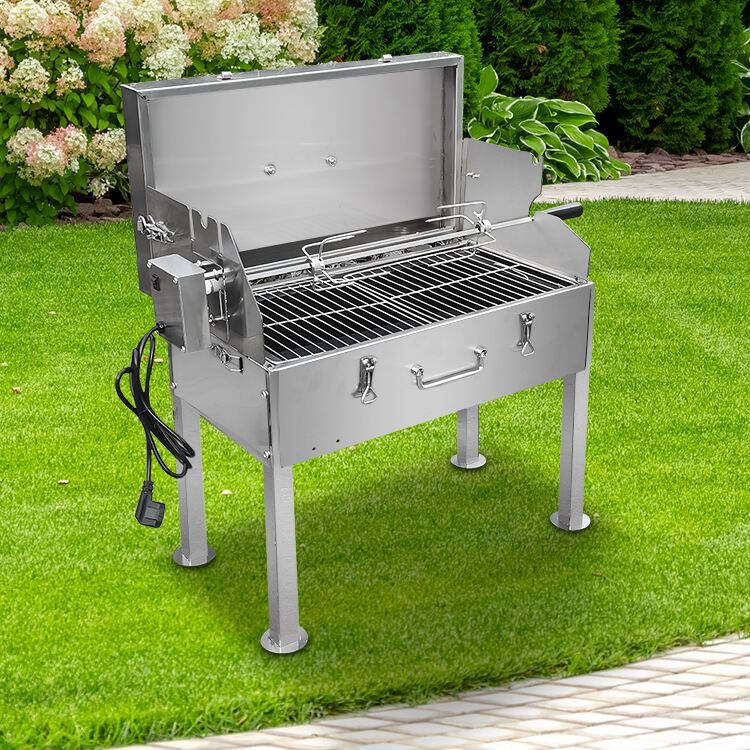 Outdoor camping barbecue grill, made of stainless steel, custom products available, seeking distributors.