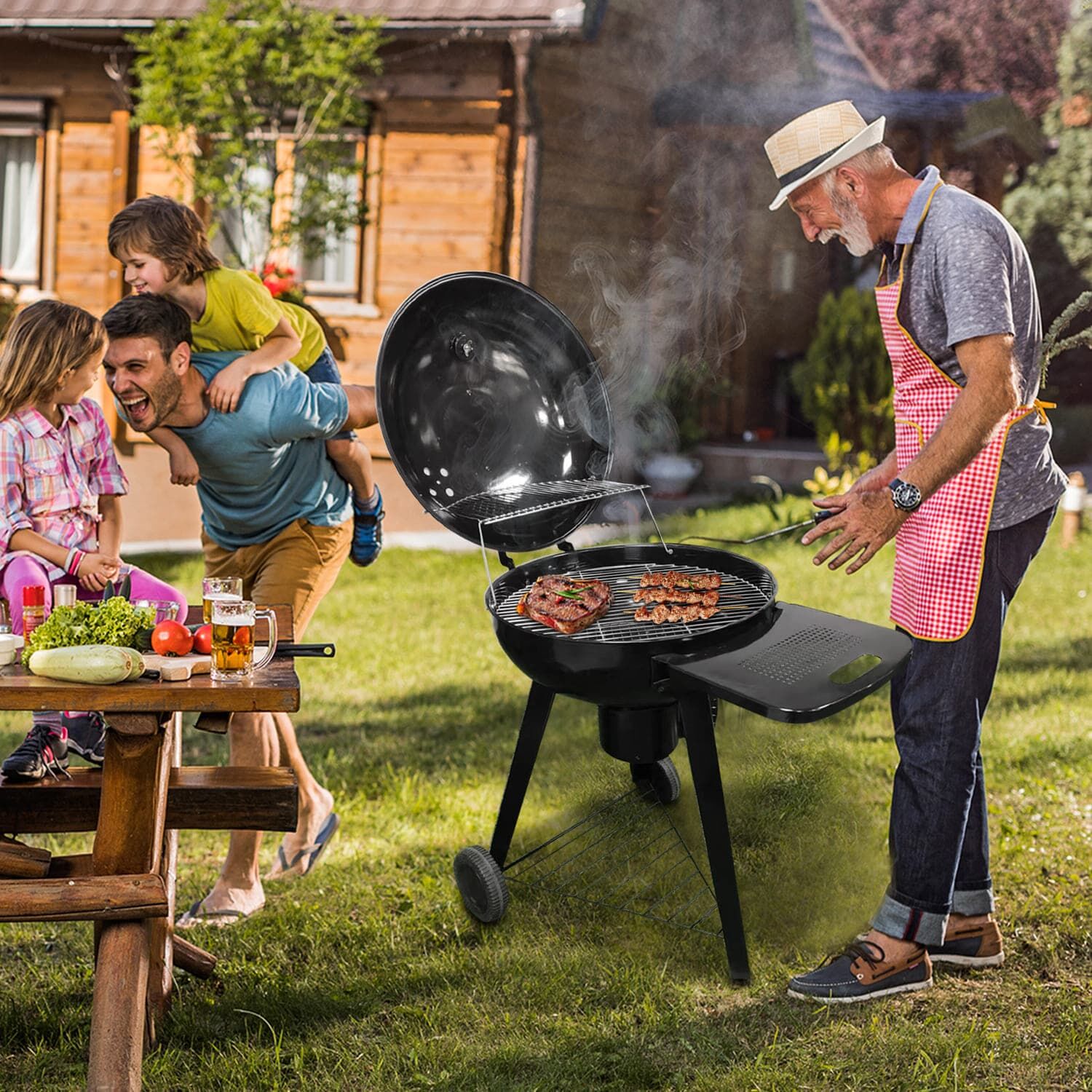 Barbecue sa labas ng bahay kasama ang aking pamilya stainless outdoor grill