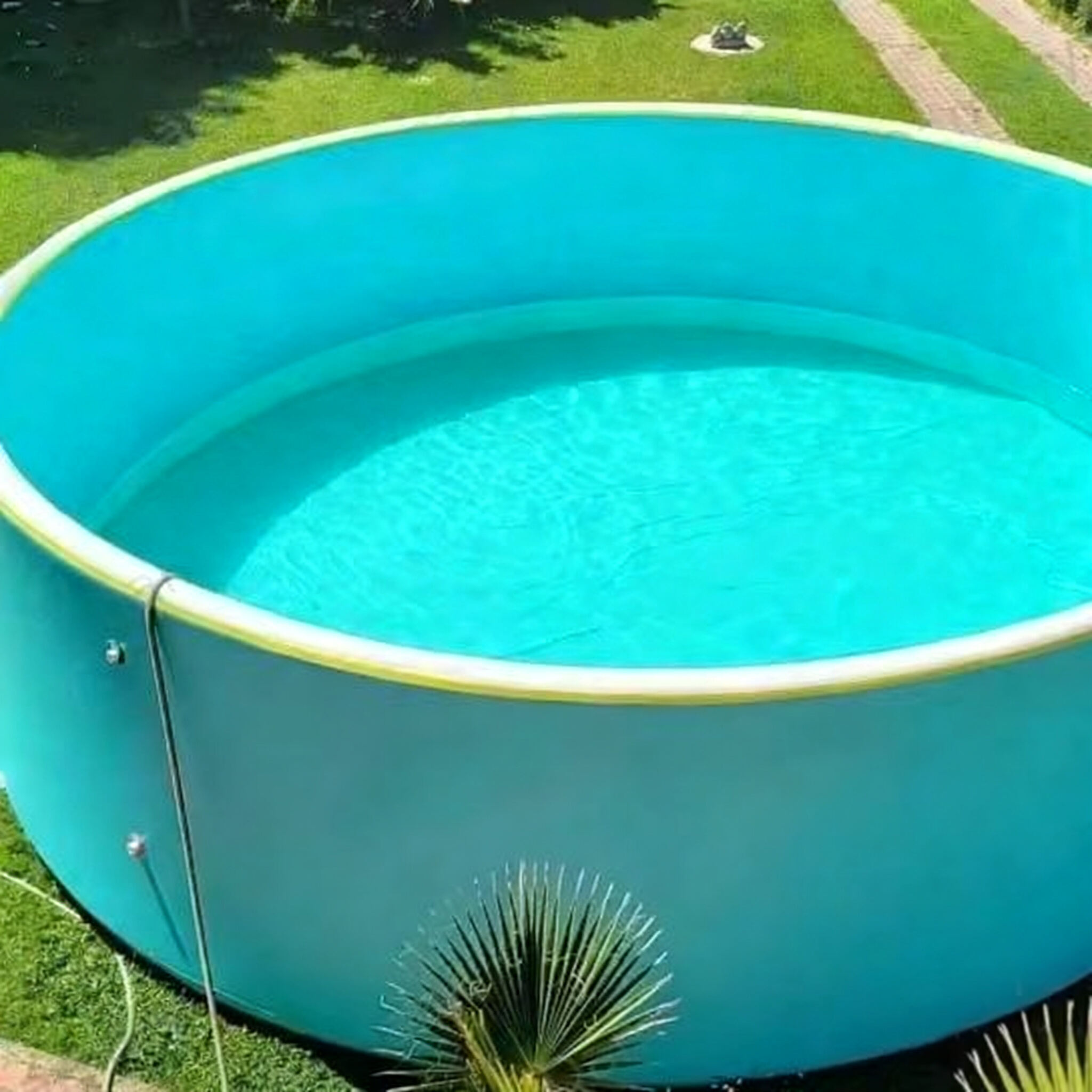 Piscina Hinchable Infantil Familiar Grande con 3 Anillos, Válvula de Drenaje, para Jardín, Niños y Adultos
