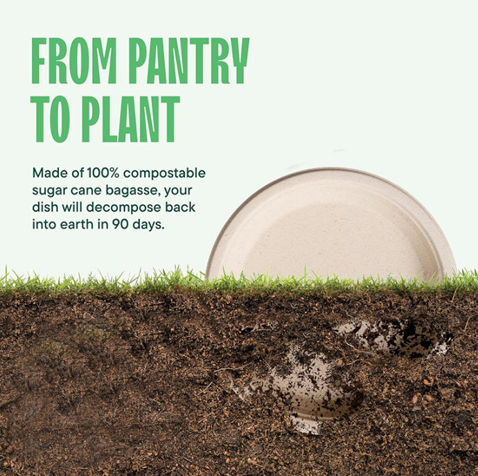 Are take away food containers made of natural fiber recyclable?
