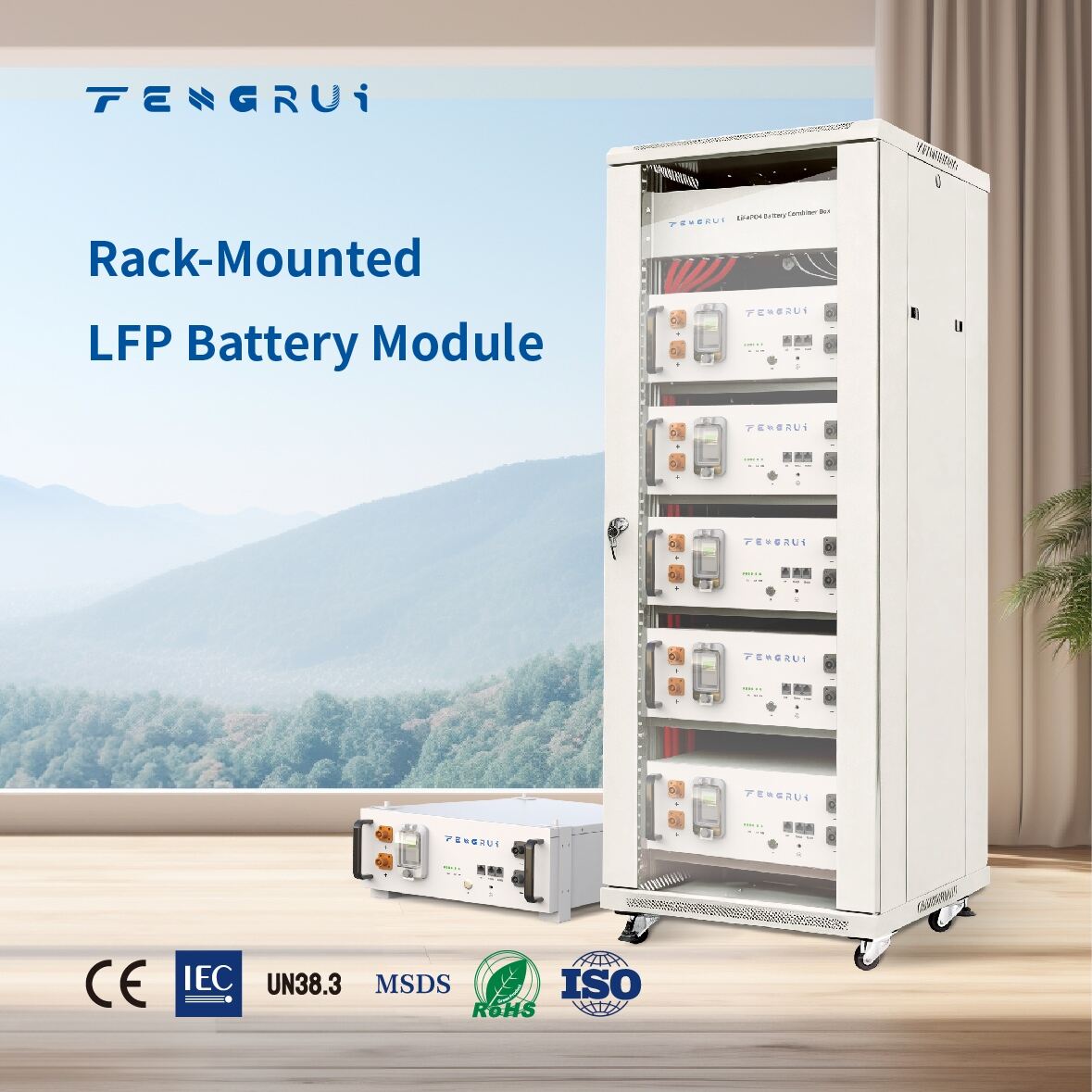 5.22kWh 51.2V Standard Rack-mounted LiFePO4 Storage Battery Pack