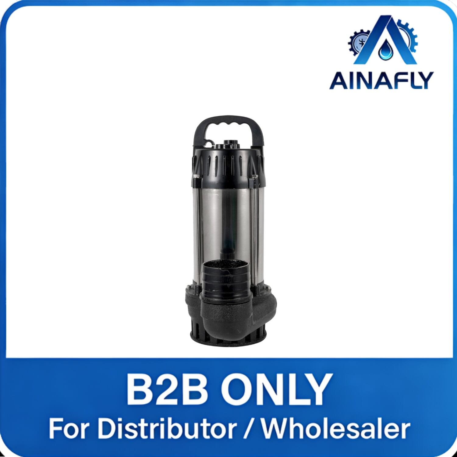 AINAFLY VDF Series Submersible Pump – Dual-Purpose for Clean & Lightly Contaminated Water, Stainless Steel Body & Thermal Protection for Reliability