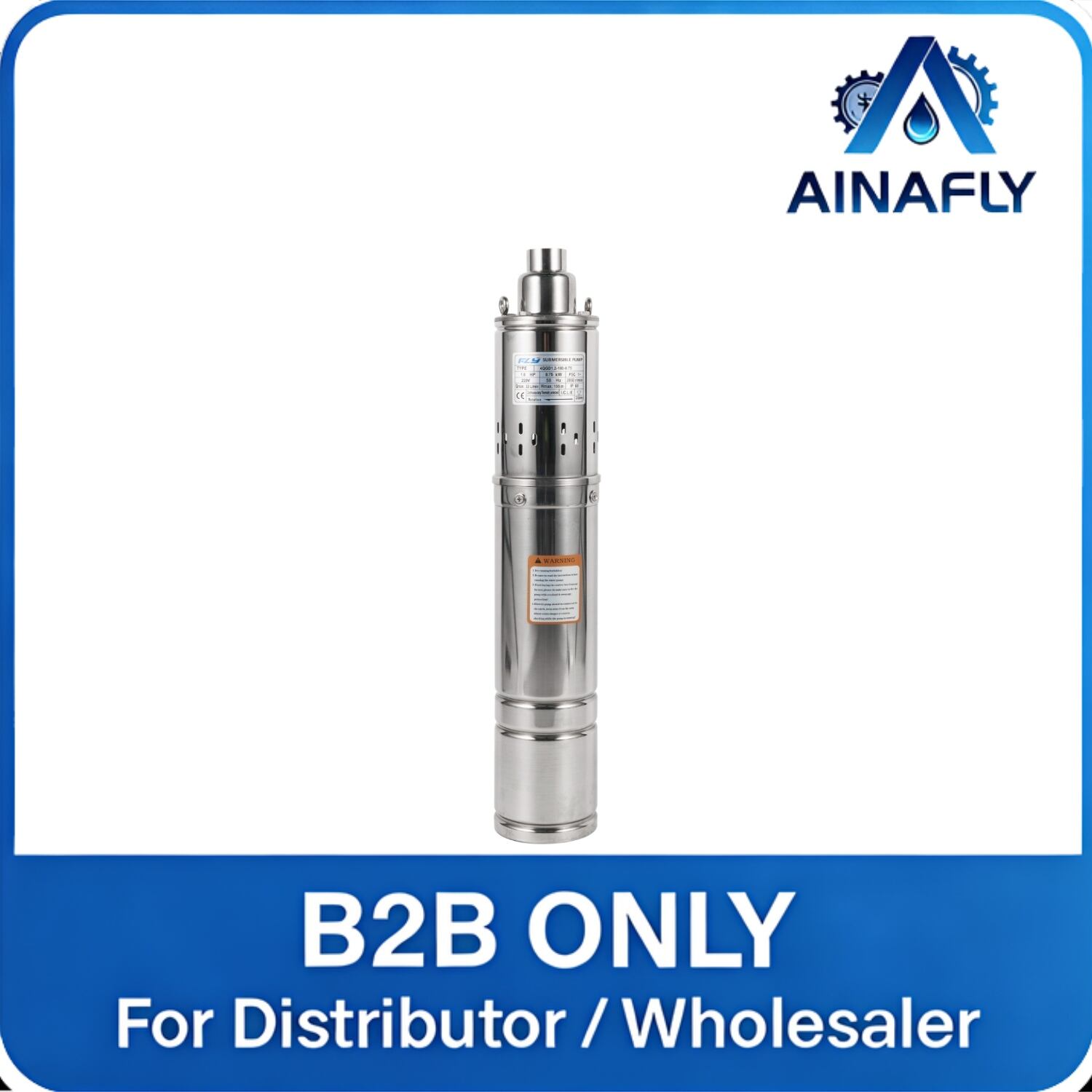 AINAFLY QGD Stainless Steel Submersible Screw Pump – High Lift, Low Noise & Perfect for Deep Wells, Irrigation & Rural Water Supply