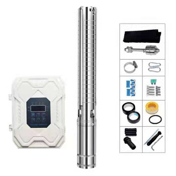 4PSS Stainless Steel Solar Deep Well Submersible Pump for Borehole Water Supply and Agricultural Irrigation DC Off Grid Water Pump