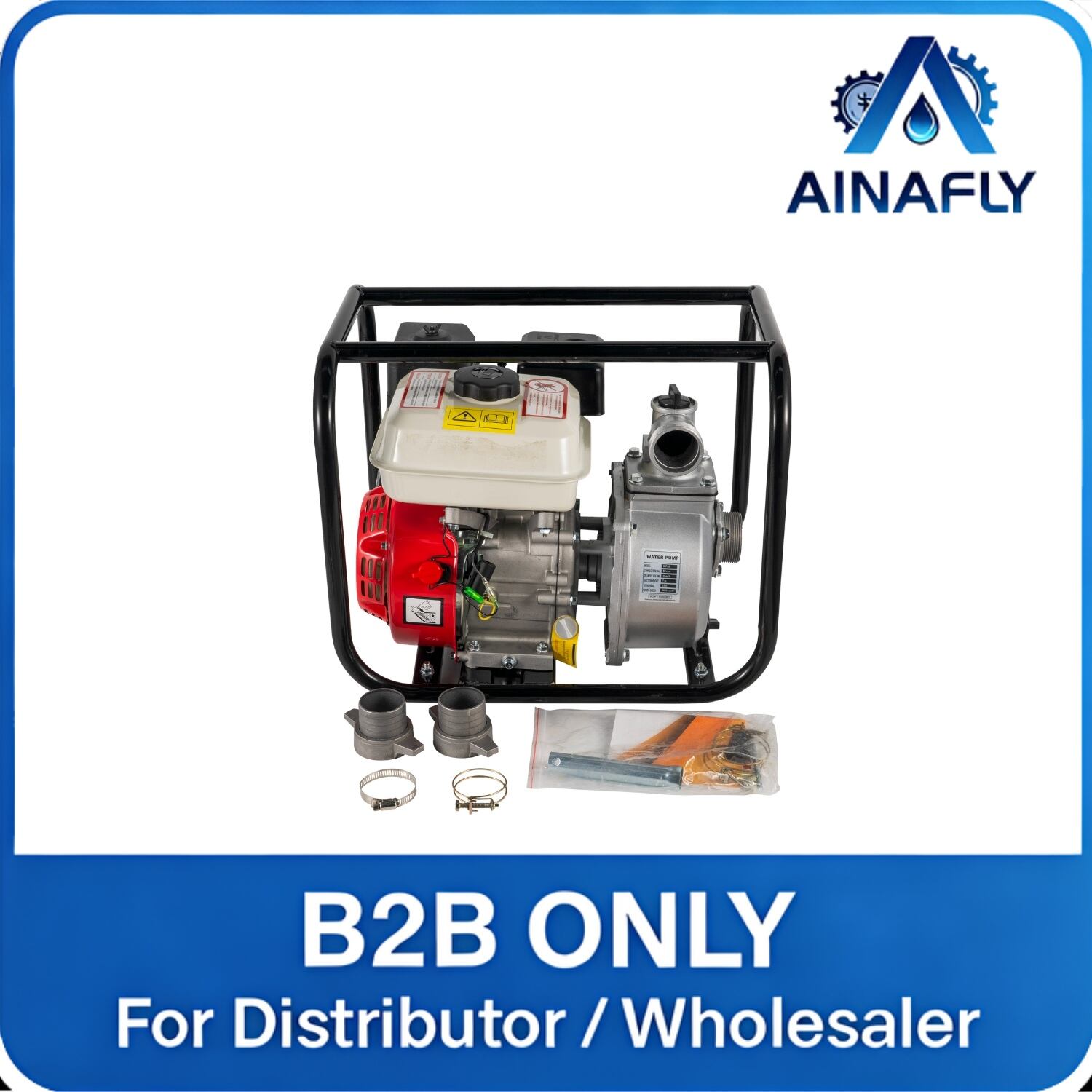 AINAFLY Gasoline-Powered Water Pump – Portable, High-Capacity & Reliable for Irrigation, Construction, Flood Control & Emergency Drainage