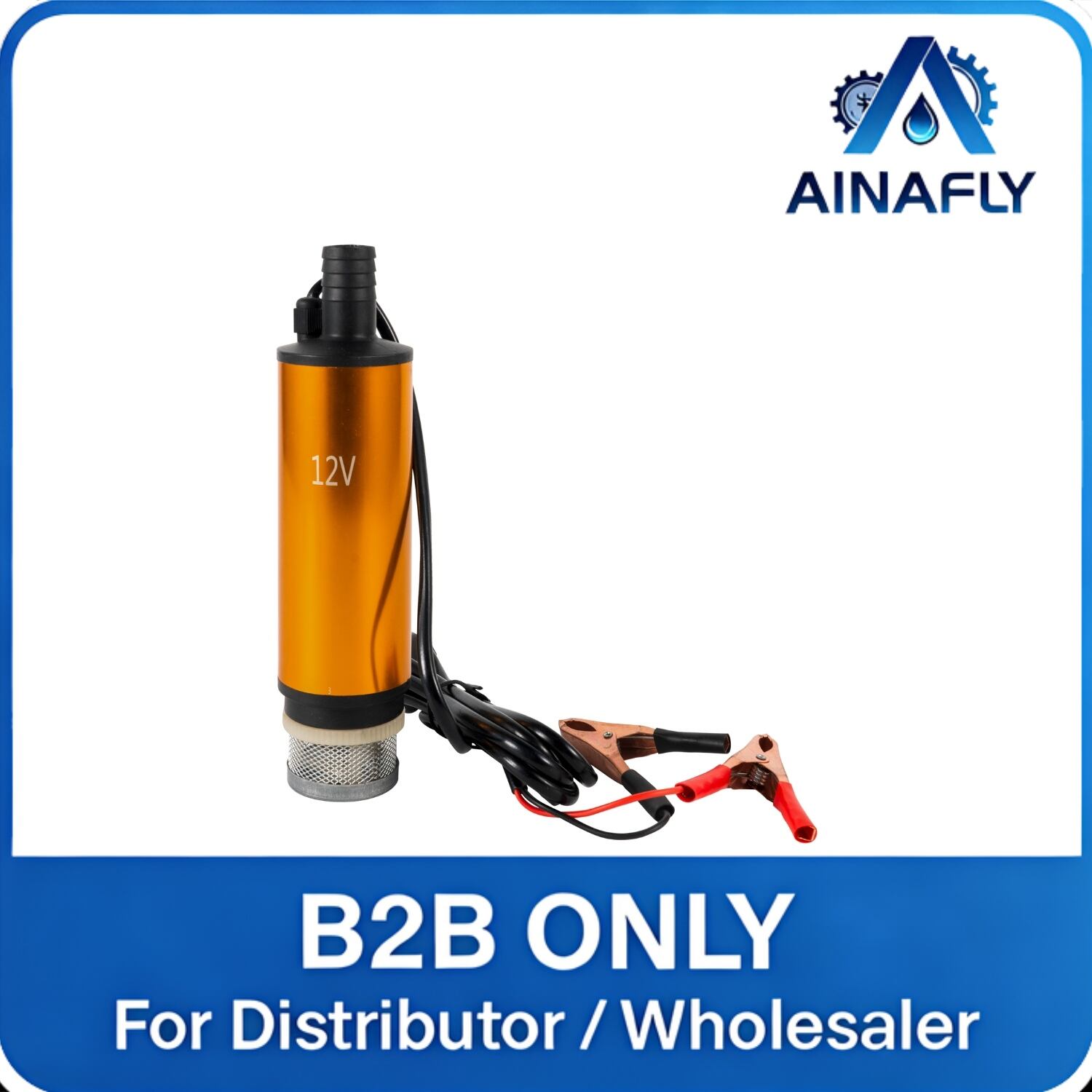 FLY Wholesale 12V 24V Portable Electric Fuel Dispenser Small Submersible Oil Pump with Motor for Oil Extraction