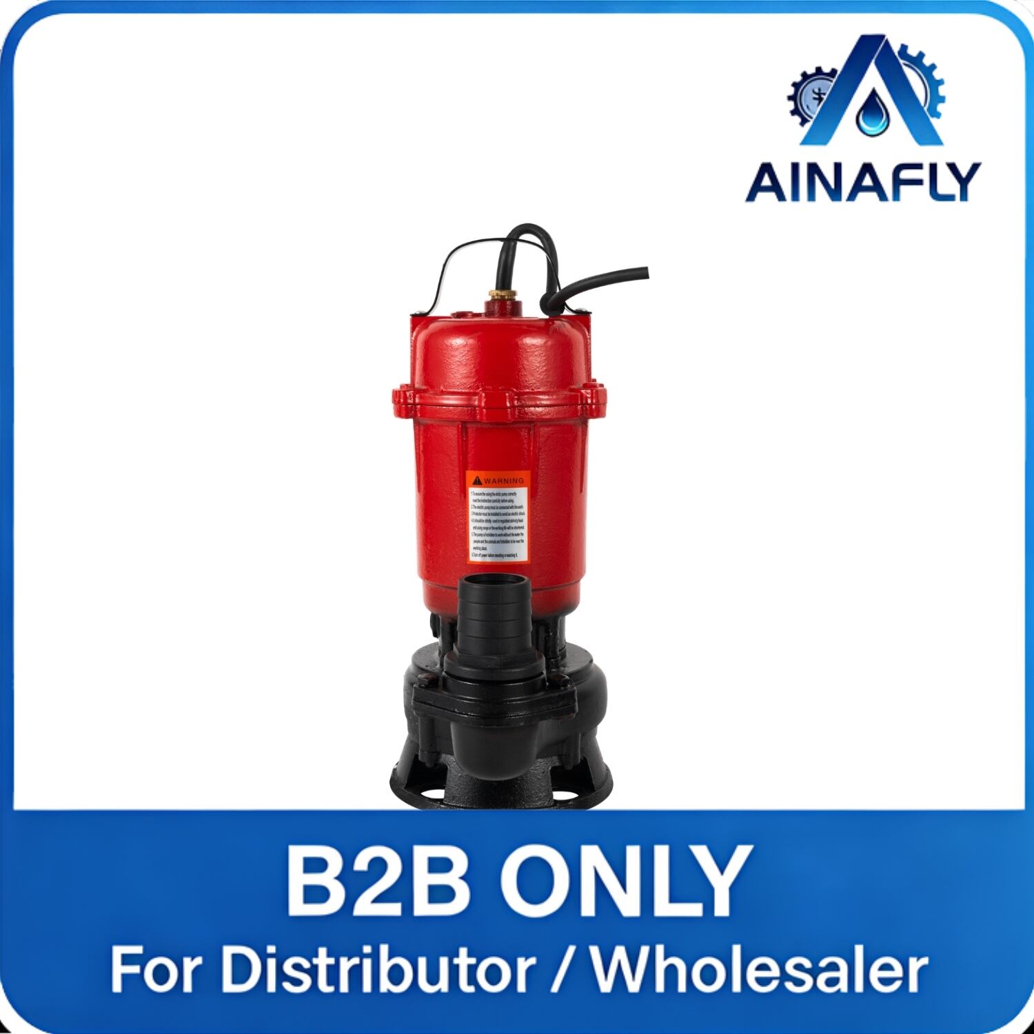 AINAFLY WQD Submersible Sewage Pump – Heavy-Duty for Wastewater, Clog-Resistant & Thermal Protected for Basements, Mines & Industrial Drainage