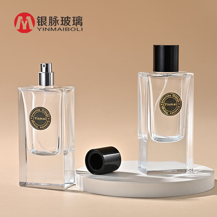 New high-end 50ml bayonet flat square perfume bottle push-type portable spray perfume bottle