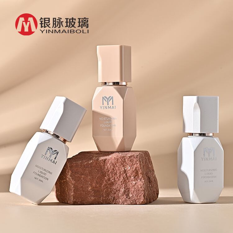 Empty 100ml thick bottom glass foundation bottle 100 unique liquid foundation glass pump bottle