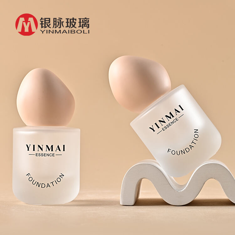 30ml Make up foundation bracket base round clear head waterproof concealer cosmetics liquid foundation bottle