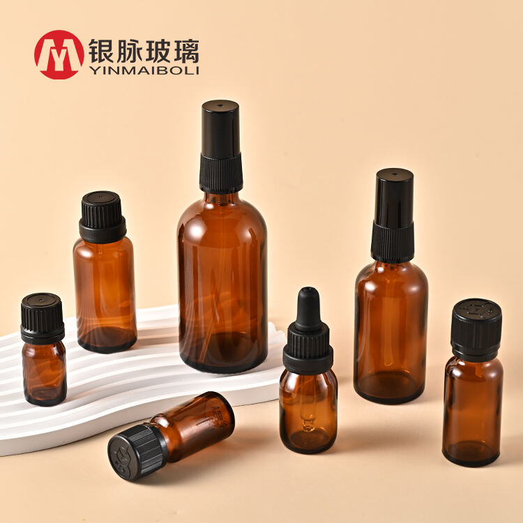 5ml 10ml 15ml 30ml 50ml 100ml amber glass pipe dropper spray perfume bottle for essential oil