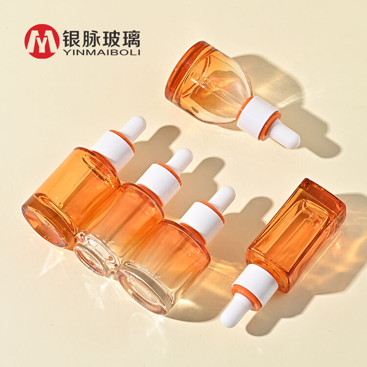 Cosmetic Skin Care Packaging 20ml 30ml Clear Cylinder Hair Beard Essential Oil Serum Glass Dropper Bottle wit unique dropper