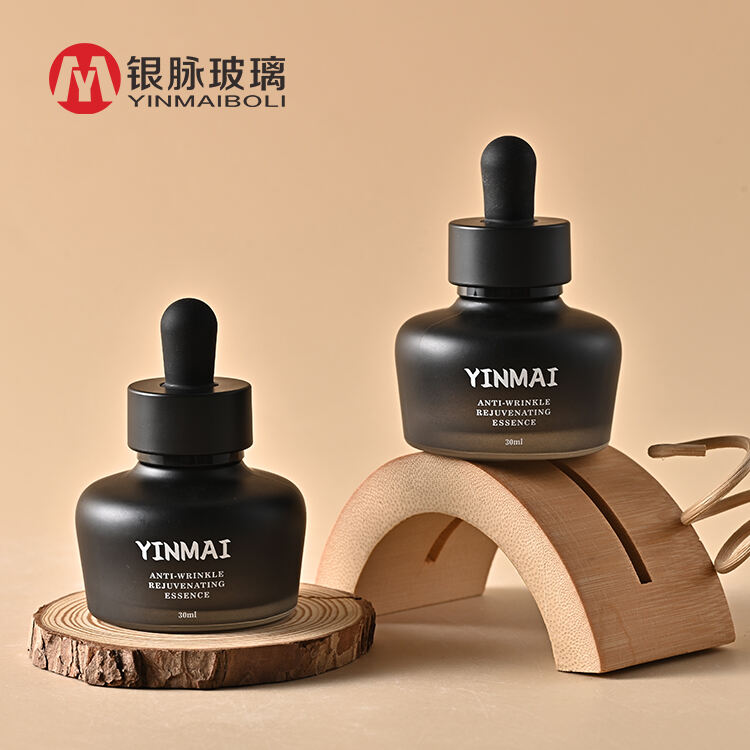 Yinmai luxury cosmetic 30ml 1oz dropper bottle essential oil glass dropper serum bottle