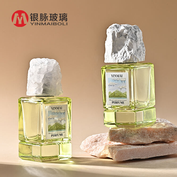 Luxury perfume packaging 50ml empty square perfume bottles manufacturer