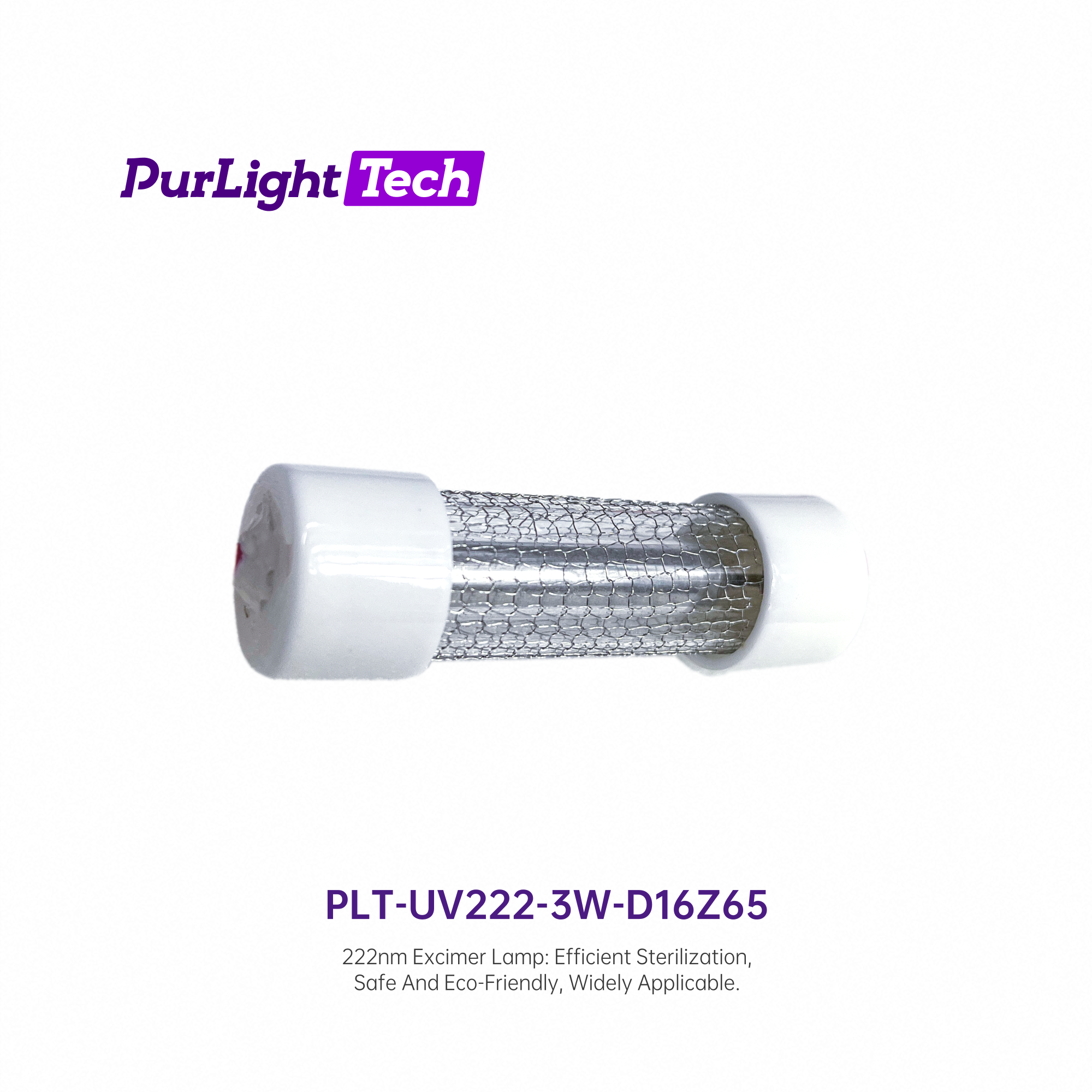 Far UVC 222nm 3W Small Size Quartz UV Light Tube for Food and Clothing Surface Disinfection
