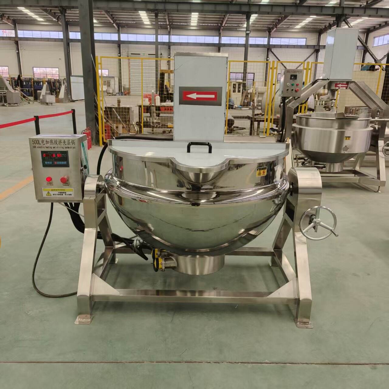 Industrial Cooking Equipment: Non-Stick Planetary Mixing Jacketed Kettle with Stable Hydraulic Unloading