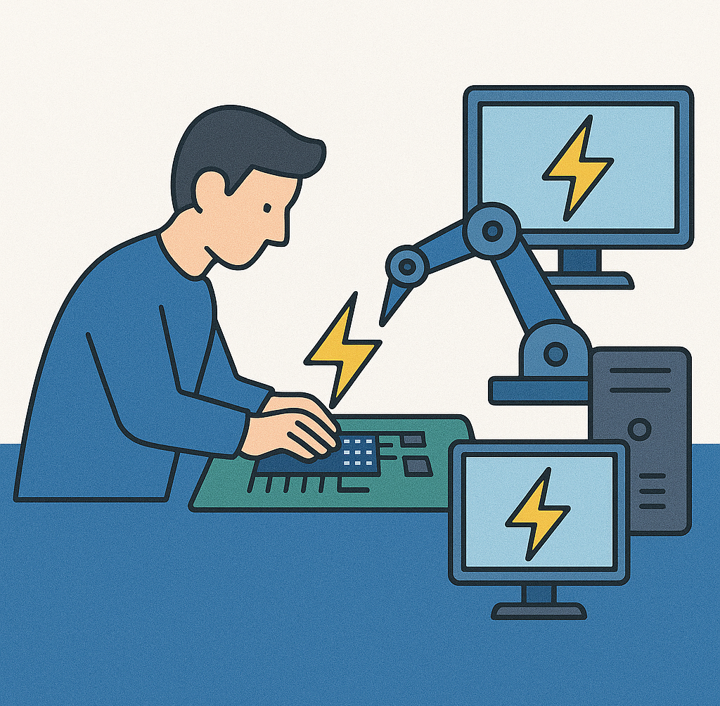 Schaden durch elektrostatische Entladung (ESD) an elektronischen Komponenten