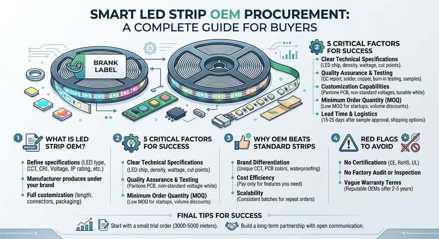دليل شامل لشراء شرائط LED الذكية عبر شركة التصنيع الأصلية (OEM) للمشترين