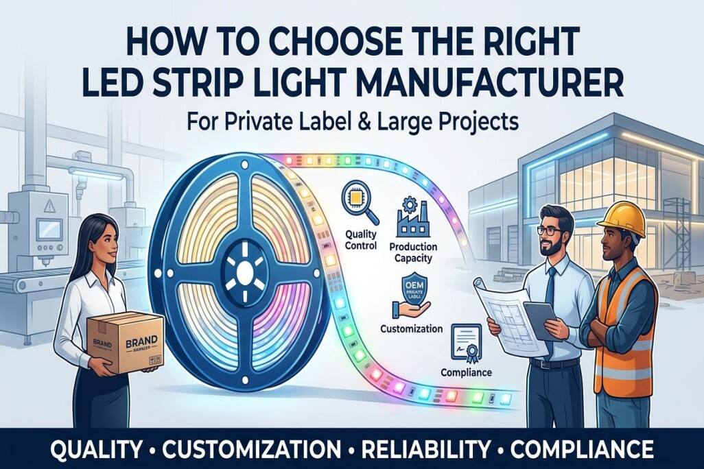 كيف تختار الشركة المصنعة المناسبة لشريط الإضاءة LED للعلامات الخاصة والمشاريع الكبيرة؟