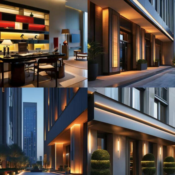 Der Schnittpunkt von Licht und Schatten im Business und in der Architektur