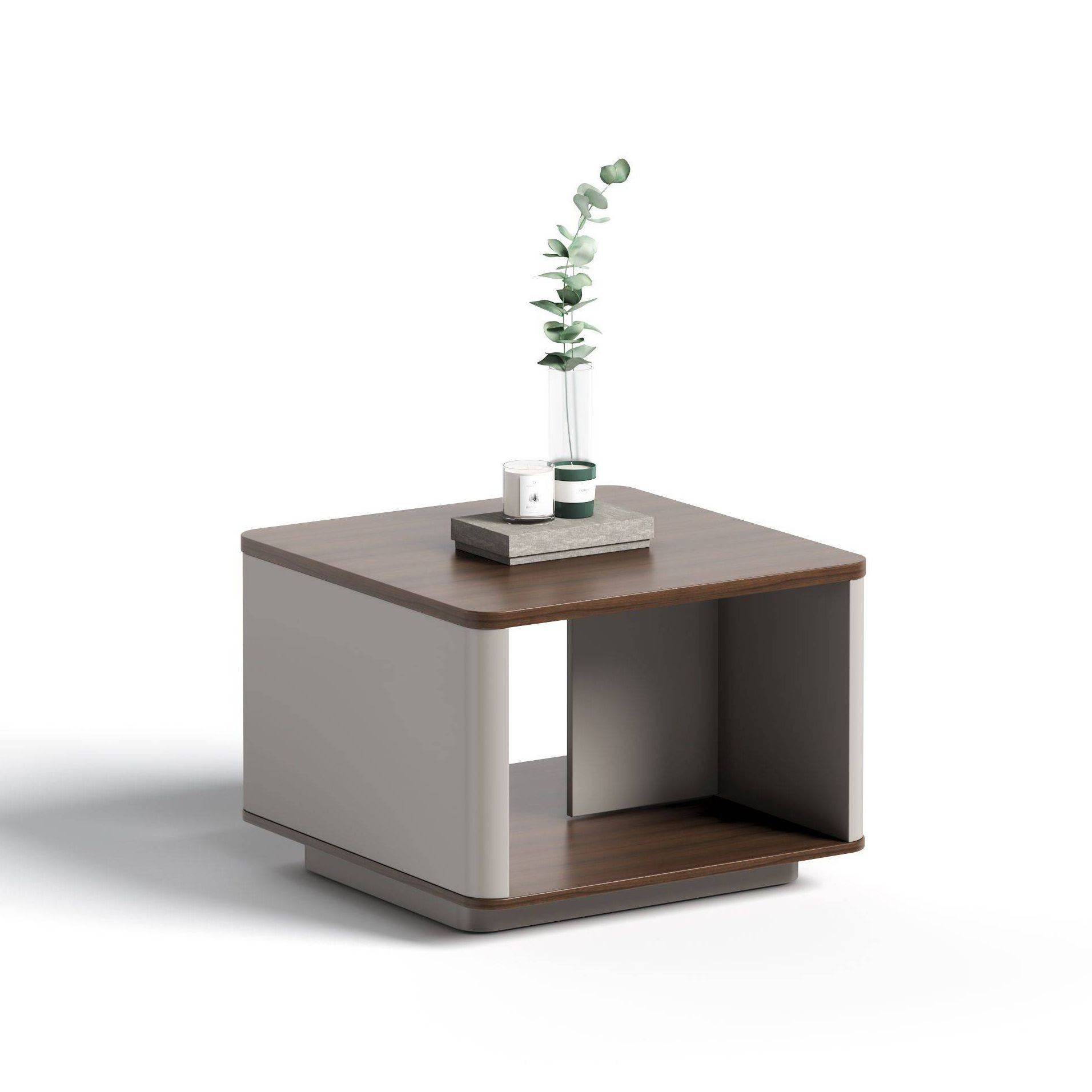 Double-layer side table, living room bedroom storage small square table, light luxury versatile sofa side cabinet