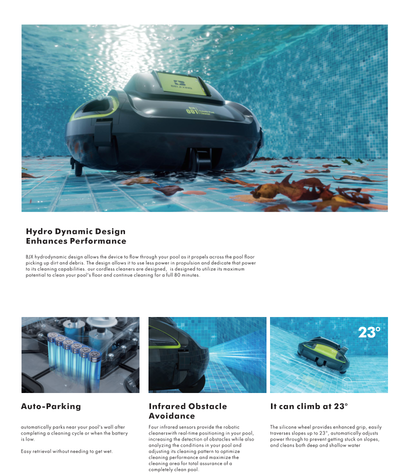 swimming pool robot details