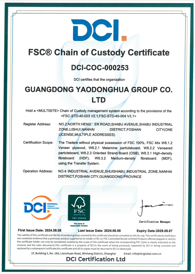 FSC® Chain of Custody Certificate from Kapok