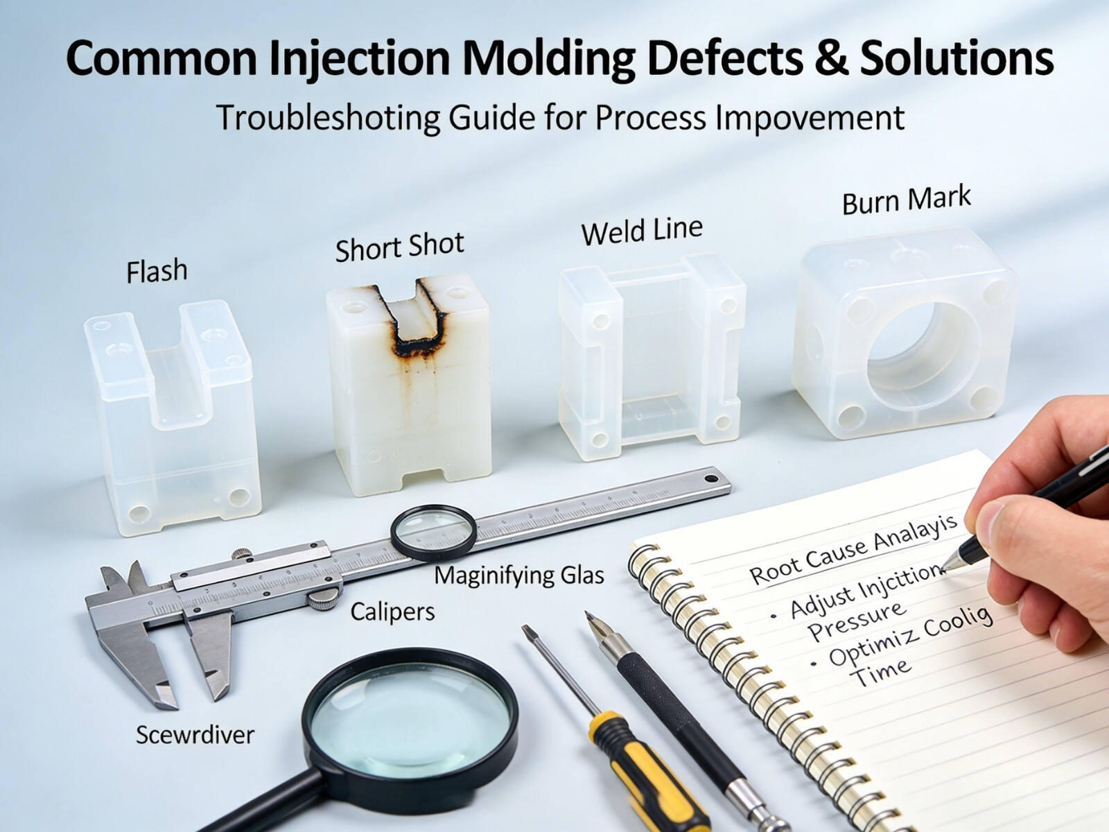 การแก้ไขปัญหาทั่วไปในการขึ้นรูปพลาสติกแบบฉีด