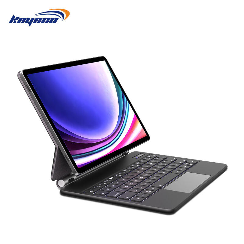 Elegante Funda de Teclado Mágico para Samsung Galaxy Tab S9/S8/S7 con Pantalla LED