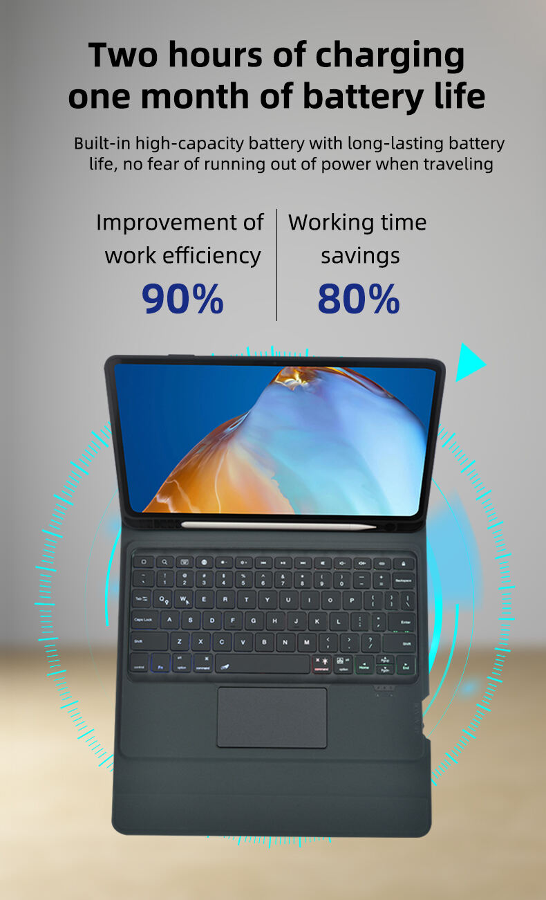 huawei matepad integrated keyboard case innovative 3 way stand  stain resistant fabric-13