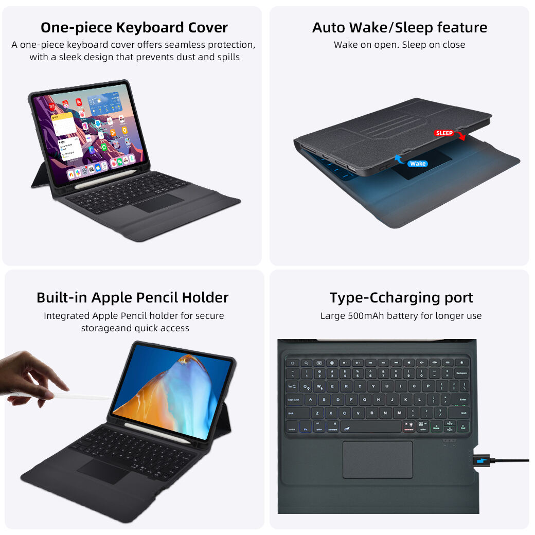 huawei matepad integrated keyboard case innovative 3 way stand  stain resistant fabric-12