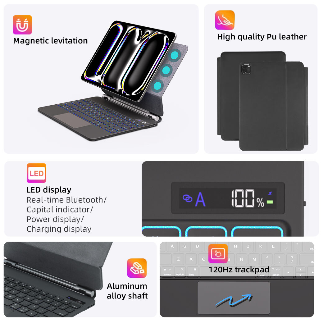 multi   function magic keyboard case with led display screen for ipad pro 11 2024  ipad air 109-22