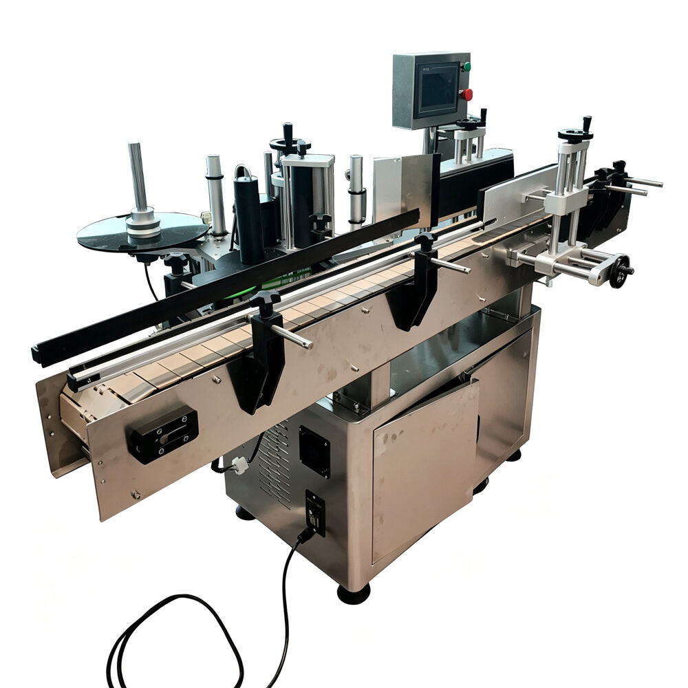 Vertical Automatic Round Container Labeling Machine | Rotary Bottle Sticker Labeler