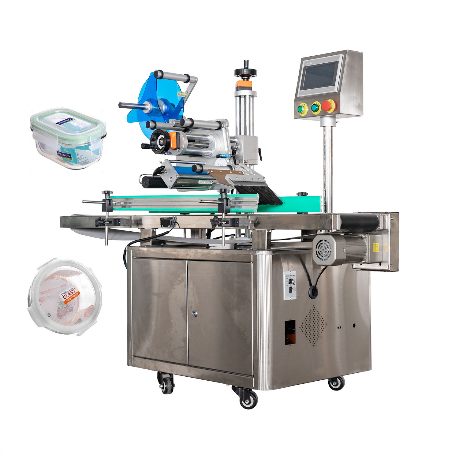 Factory Supply Automatic Surface Label Applicator Flat Square Bottle Labeling Machine