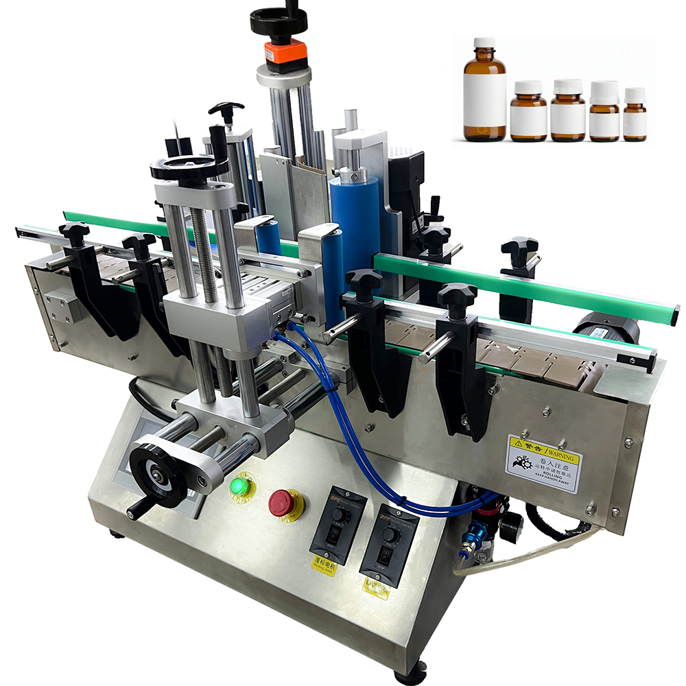 Tabletop Round Small Automatic Labeling Machine Round square Bottle Cosmetic Wine Beverage Glass Bottle Labeling Machine