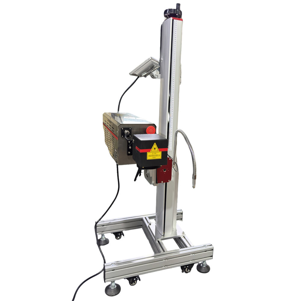 Online Flying CO2 RF Laser Marker High Speed Batch Expiry Code Printer for Plastic Bottles & Cartons