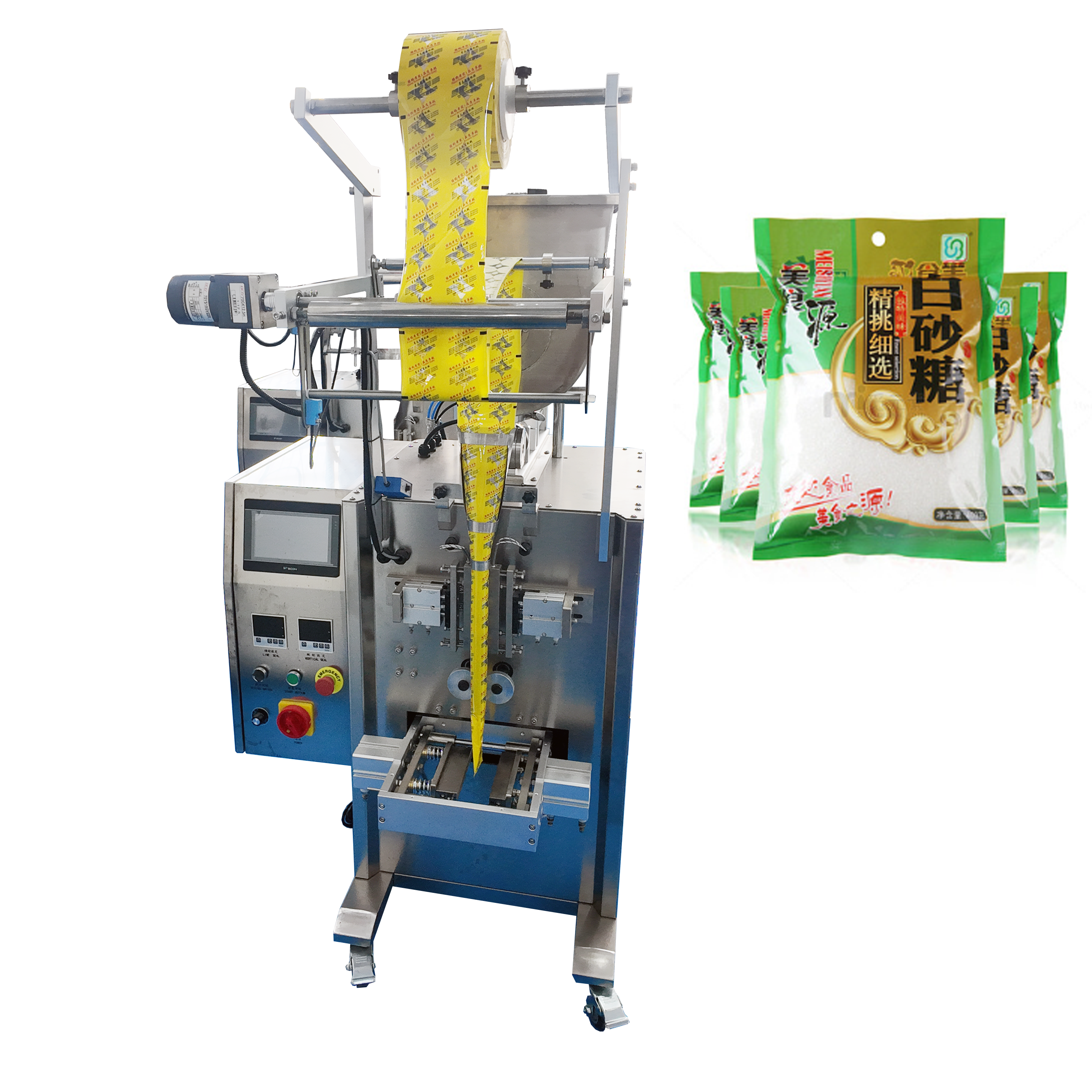 Snack Industry Nuts, Beans, Cereals, and Seed Granules Weighing Filling Sealing Packaging Machine with Coding Machine