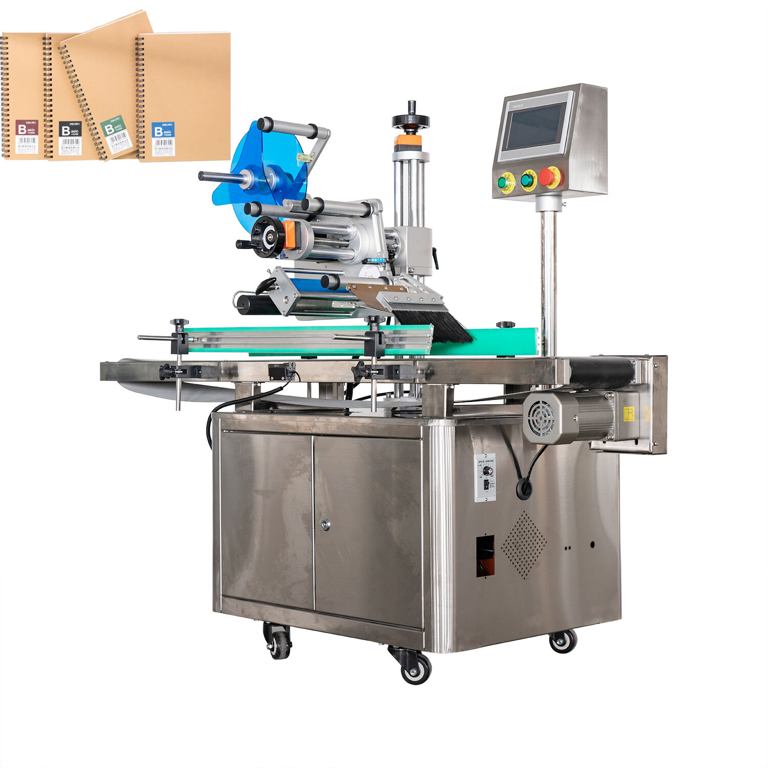 Automatic Small Pouch Plastic Bags Flat Labeling Machine for Paper Card Surface