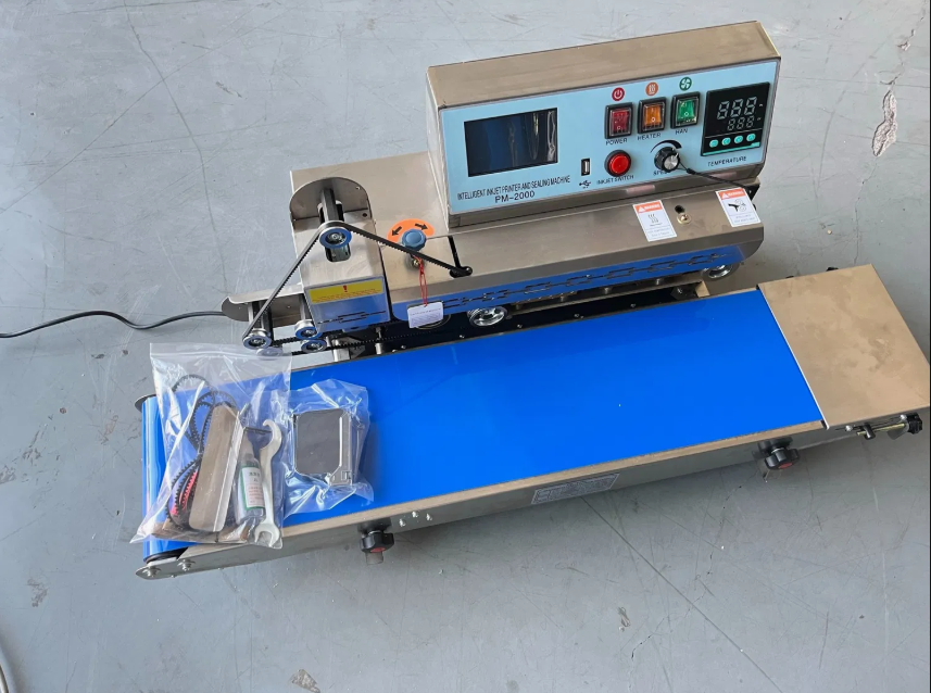 Inkjet Printing Expiry Date Continuous Band Sealing Machine Sealer