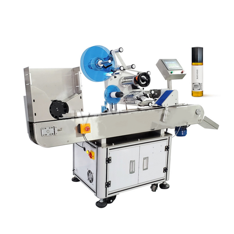 Наш відомий горизонтальний автоматичний апарат для маркування круглих пляшок: довіряють по всьому світу