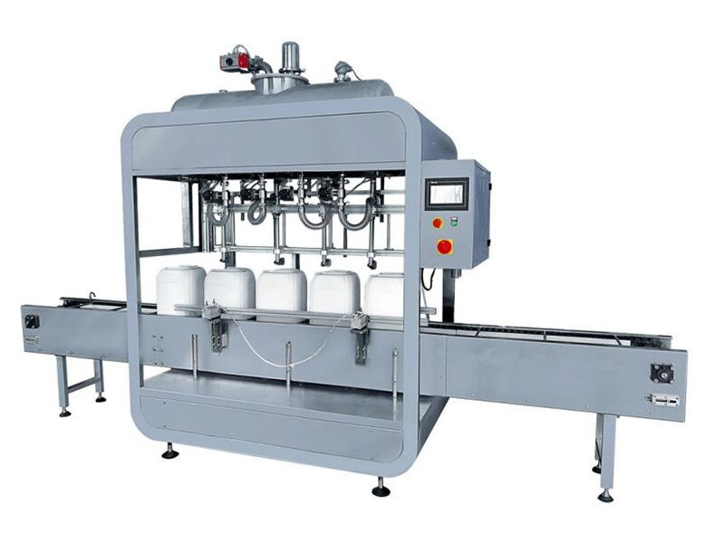 Remplisseuse à piston 4 têtes alimentaire : Sécuritaire pour l'emballage alimentaire et des boissons