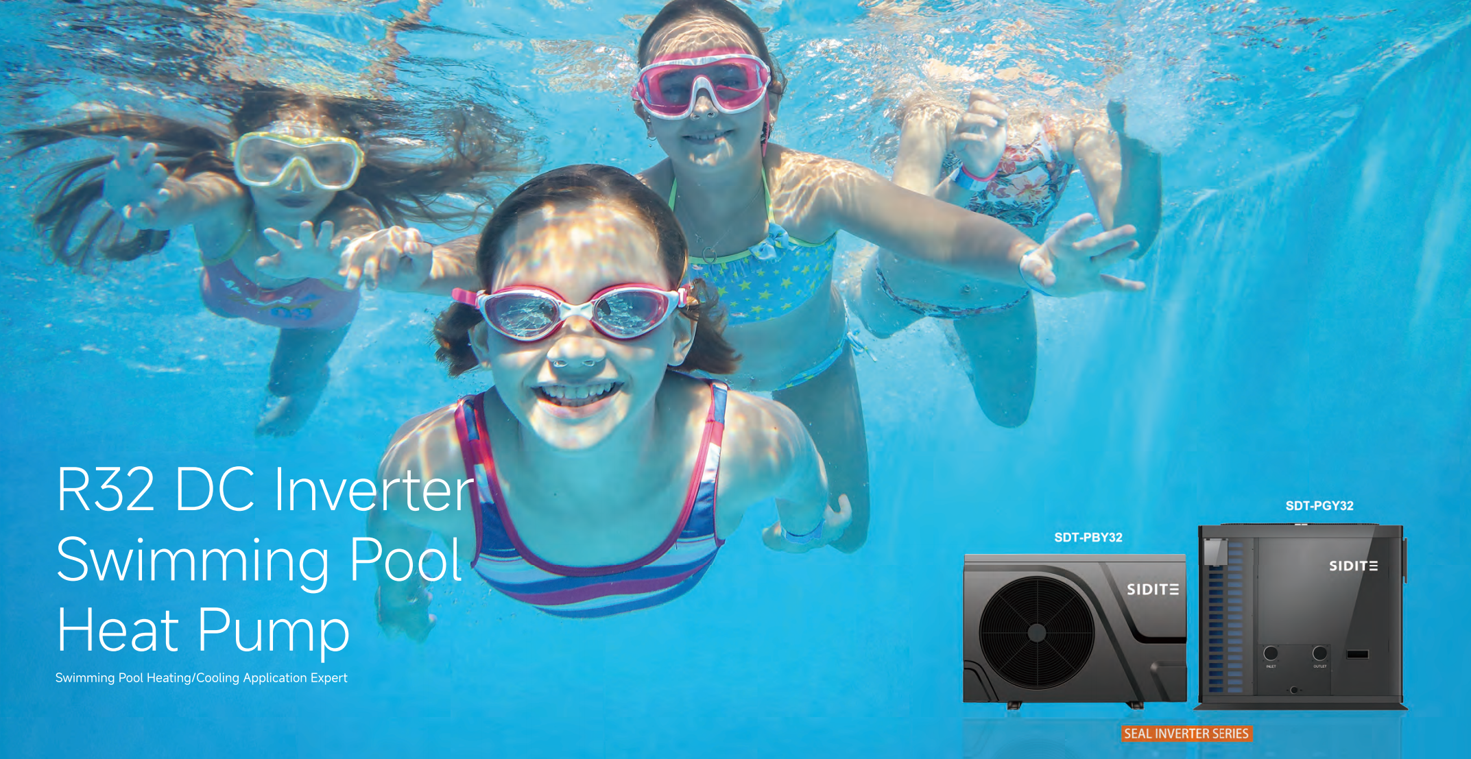 Sidite Full-Inverter Zwembadwarmtepomp | Slim, Efficiënt en Klaar voor Elk Seizoen