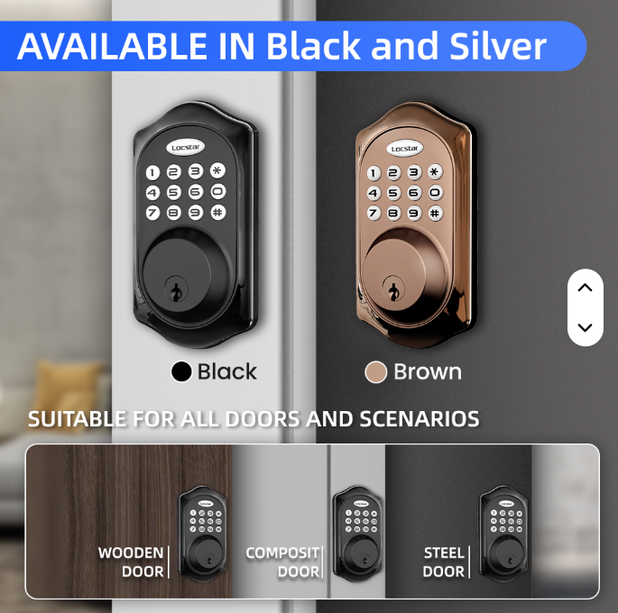 clavis Electronica Intelligens pro Villis Luxuosis Anni 2026, Tuya Automatice, ad Ostia Domestica Lignea cum Protectione Bluetooth, WiFi et Praescripto