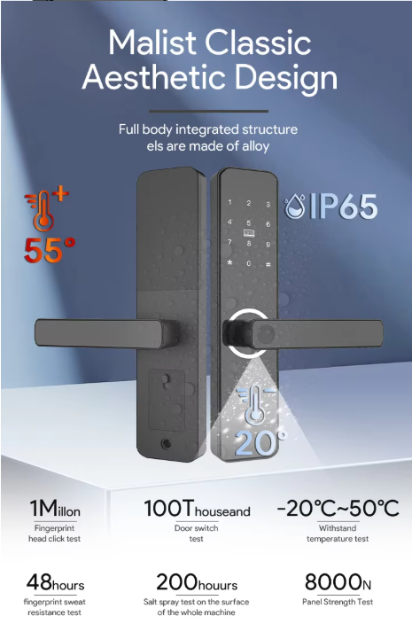 Bezpečnostní chytrý zámek, otisk prstu, digitální zámek s klávesnicí, automatický hlavní zámek, chytrý zámek pro vstupní dveře