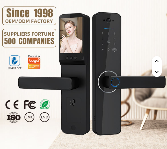 Serratura Intelligens Sine Clave, ad Imprimatur Digitalem et Numeralem, Tuya, pro Ostiis Lignosis