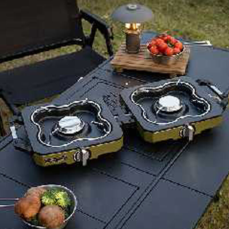 High capacity 8000w 56.5cm lightweight fold-able double headed seashell stove