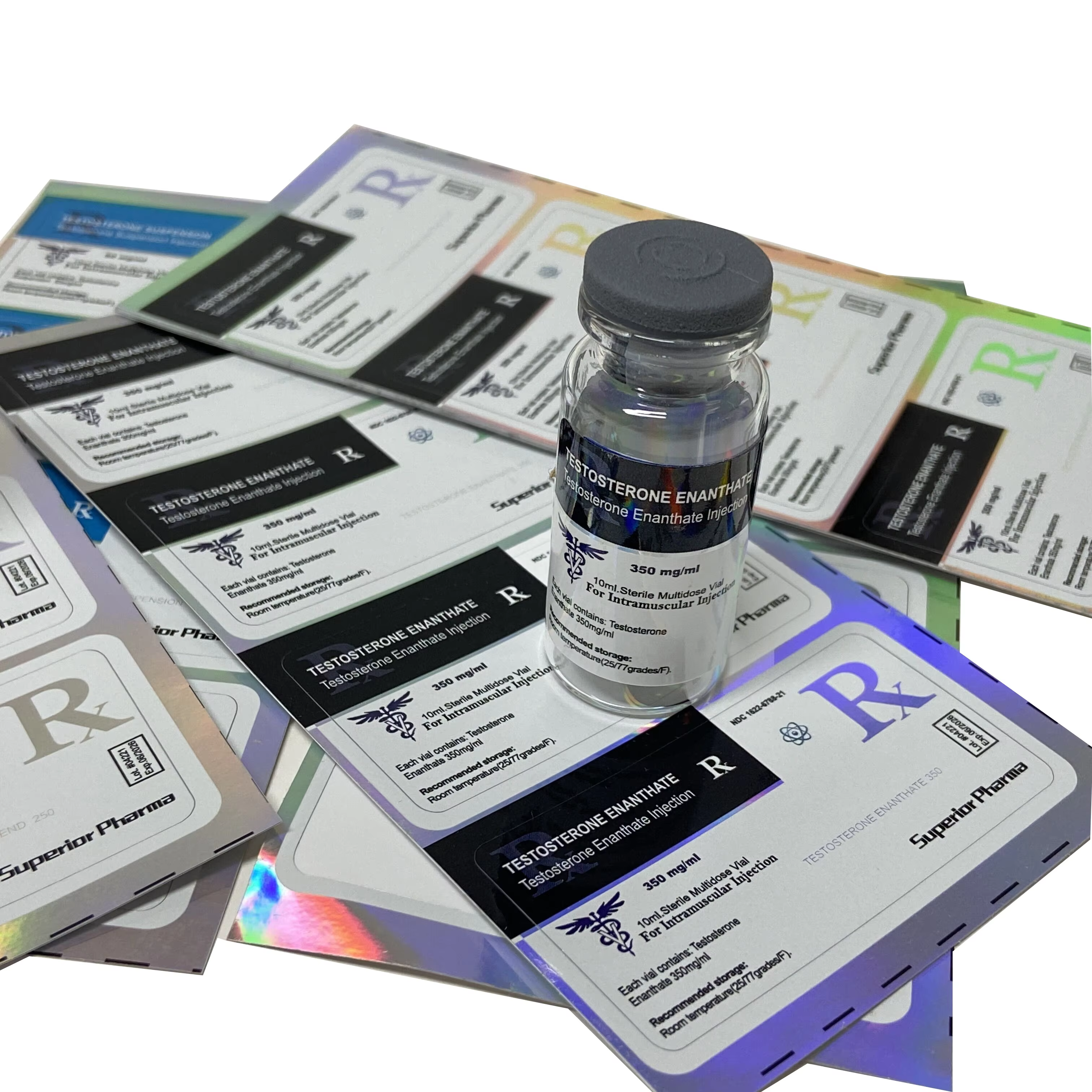 custom brand rx logo printing 10ml hologram pharmaceutical peptide vial labels and boxes-3