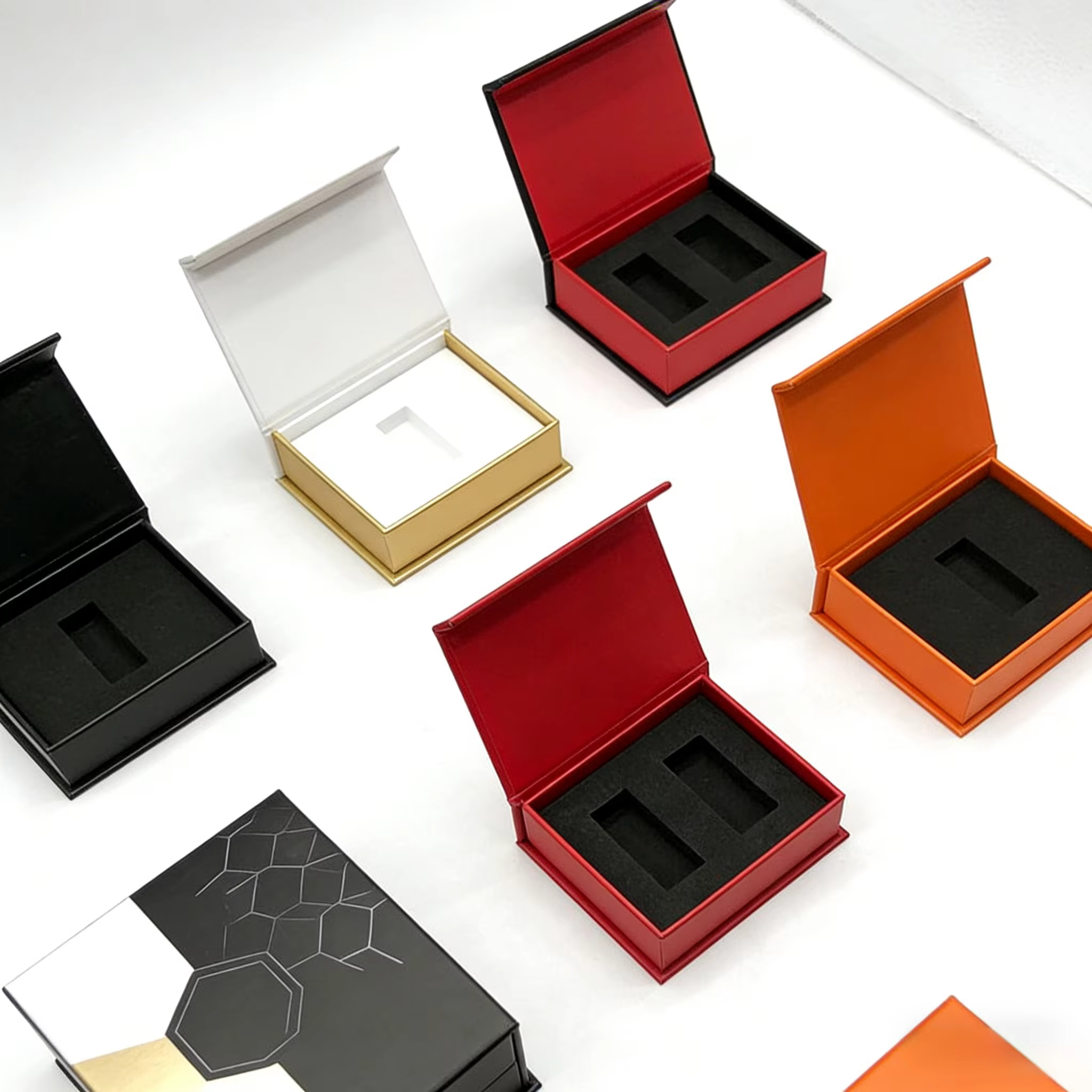 custom gold stamping logo double 2ml 3ml 5ml 10ml am poule peptide vial packaging box for cosmetic peptide vial with eva insert-1