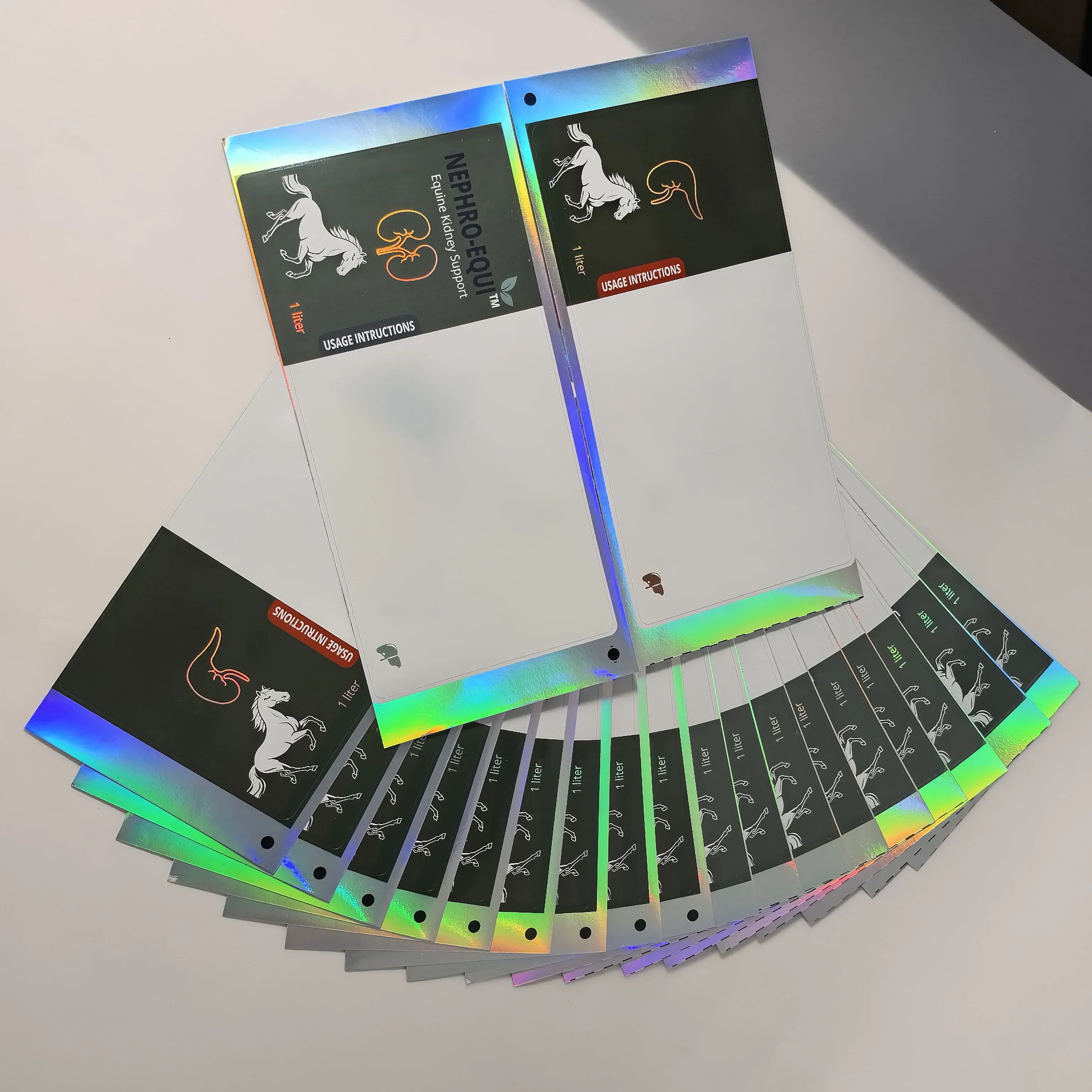 custom shiny hologram foil labels for pill boxes  medication packaging   waterproof adhesive stickers for glass  tray packaging-5