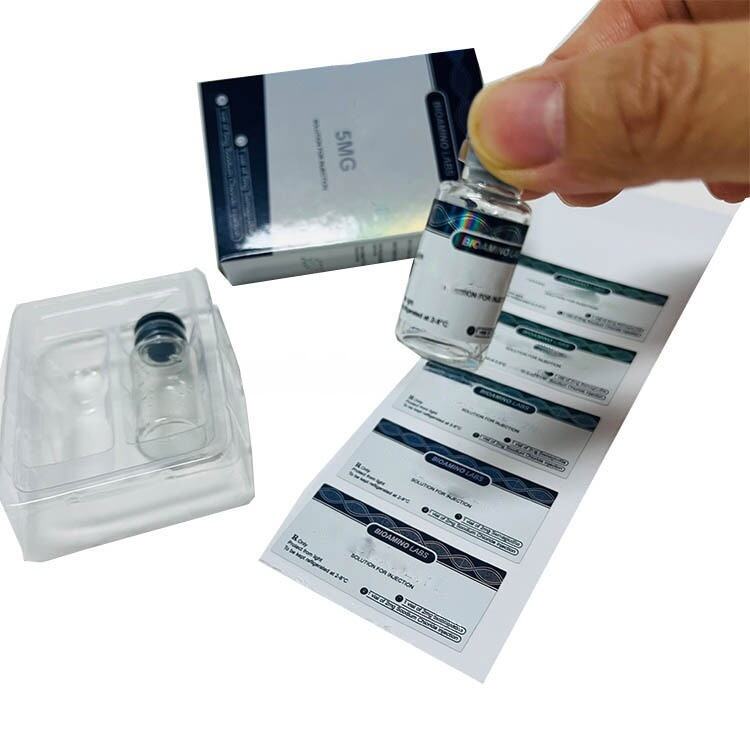 Customized Popular Laser Hologram logo Labels, Waterproof PVC Tirz 5 Label 5mg Bottle supplier